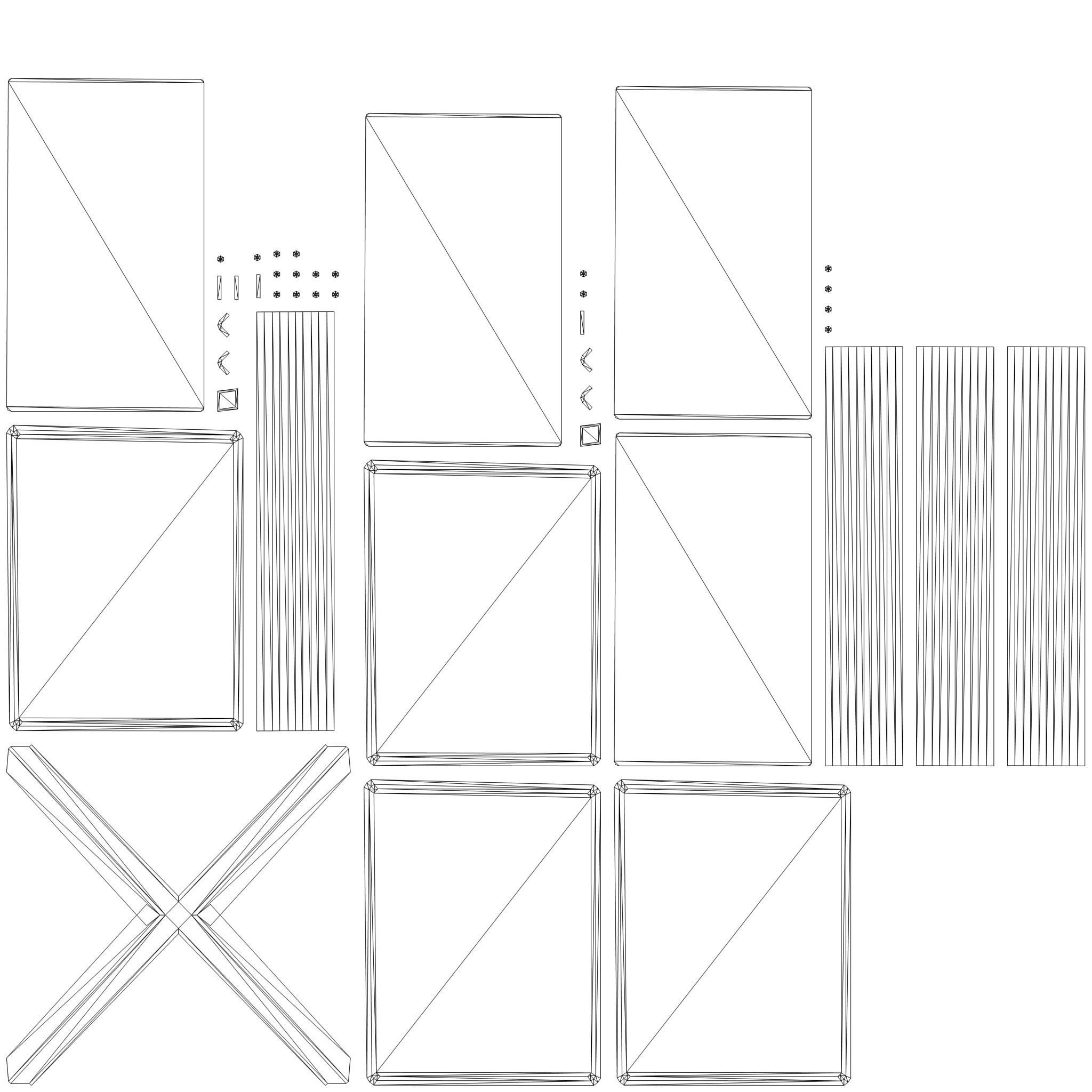 Low poly rack shelving unit Low-poly 3D model_10