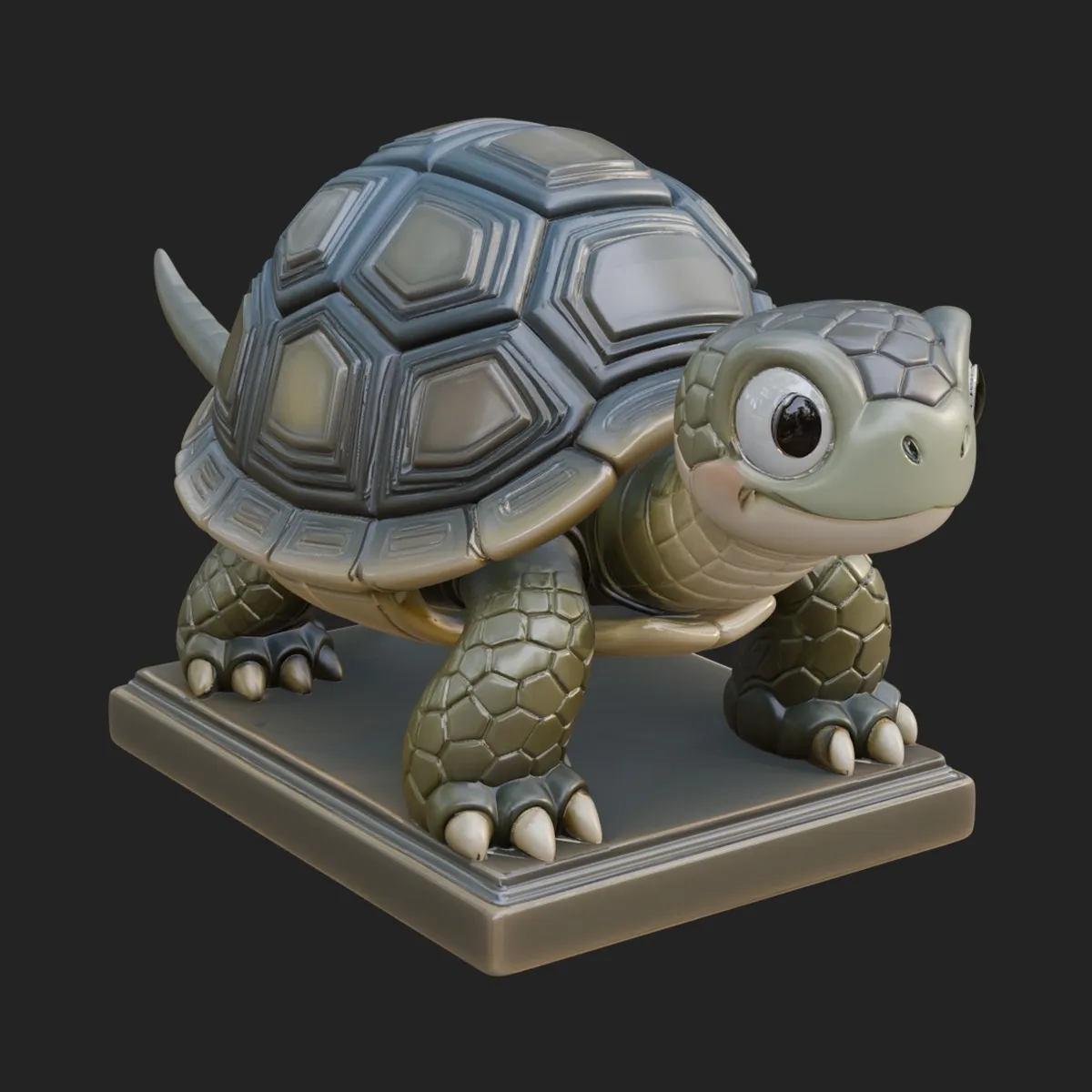 Cute Cartoon Tortoise Statue Design 3 - 3D Print Model 3D model 3D ...