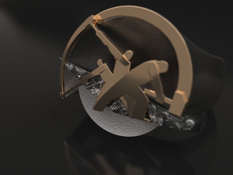 Hammers ring - 100 -  original 3D print model_5