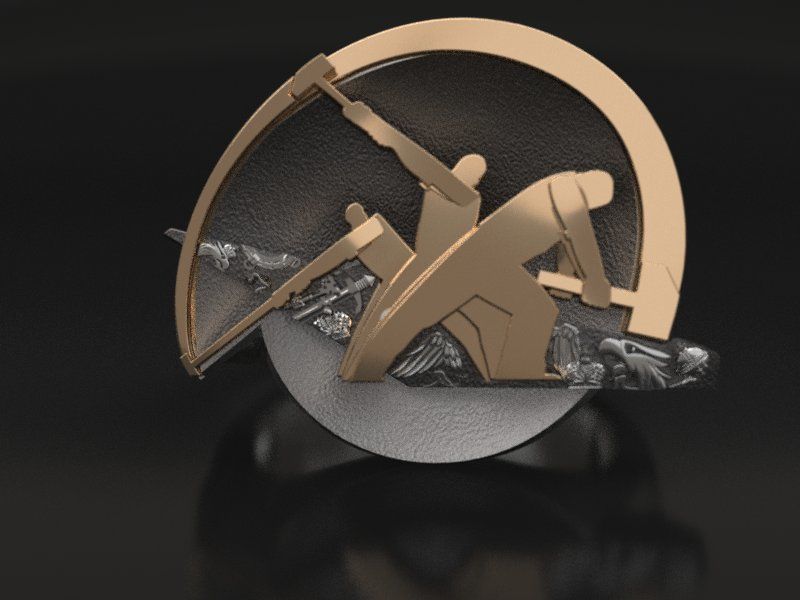 Hammers ring - 100 -  original 3D print model_1