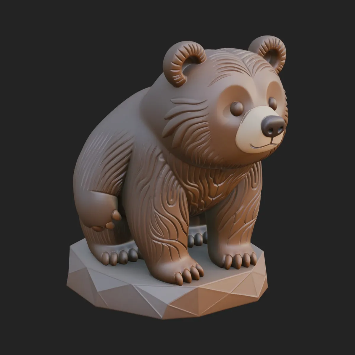 Cute Cartoon Bear Statue Design 3 - 3D Print Model 3D model 3D ...