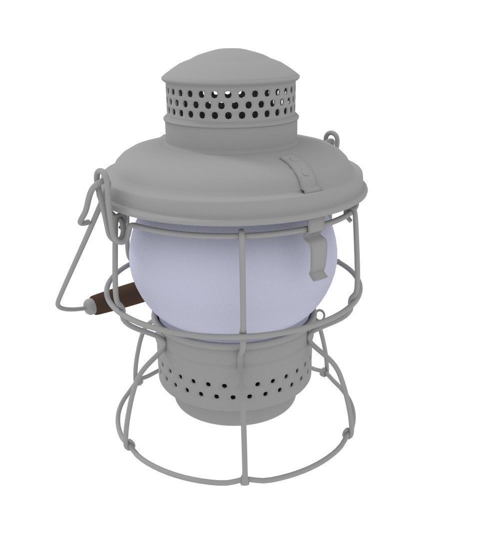 Antique Kerosene Lantern 3D model_5