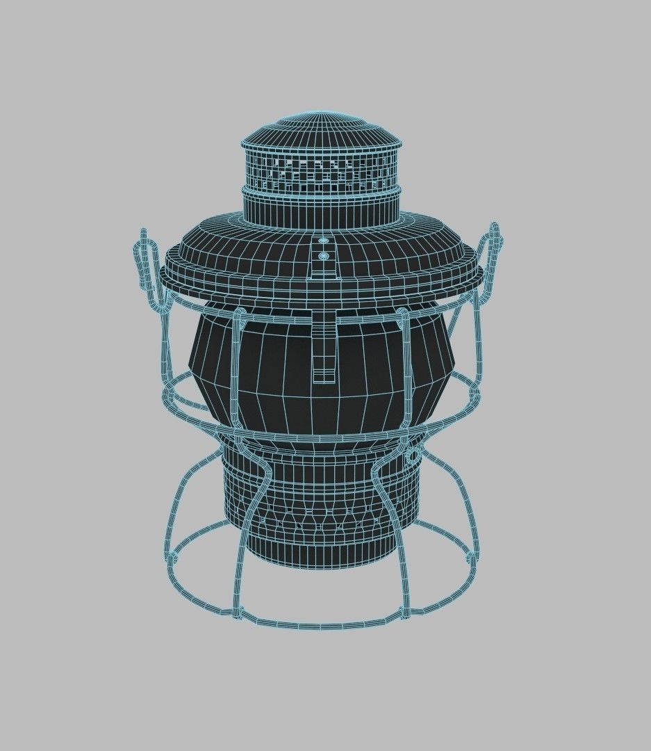 Antique Kerosene Lantern 3D model_3