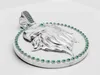 Rose Gold Leaf Pendant with Green Gemstones 3D model 3D printable ...