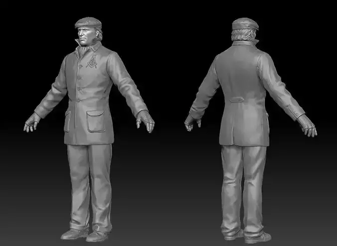 secret agent ZBrush raw file 3D model