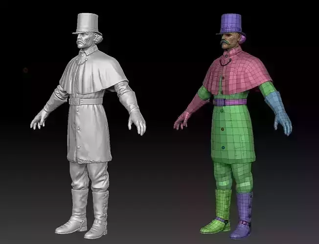 European gentleman ZBrush raw file 3D model