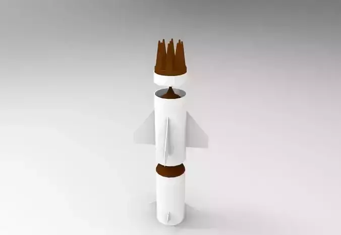 Deconstructed Missile with internal components 3D model