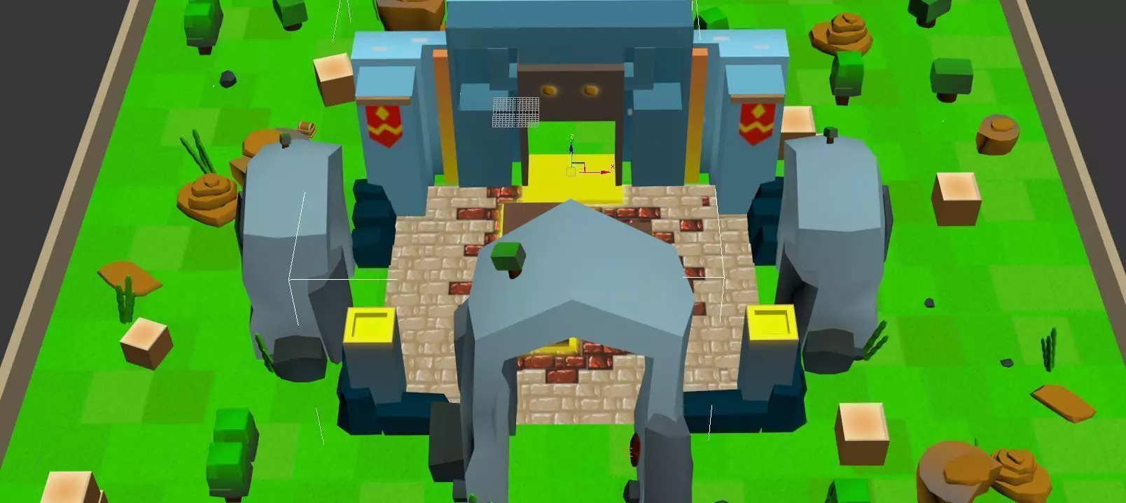 Low Poly Bricks Environment Low-poly 3D model_0