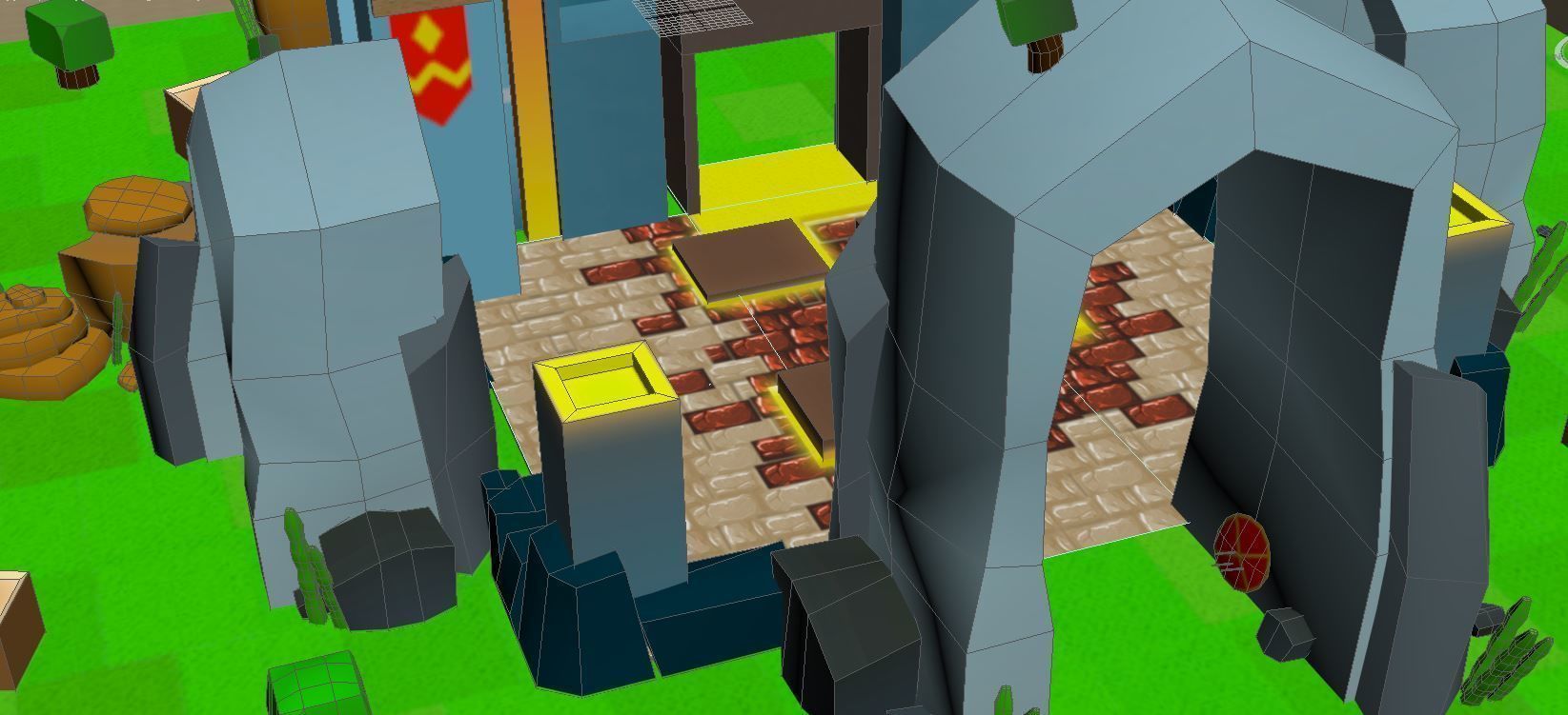 Low Poly Bricks Environment Low-poly 3D model_1