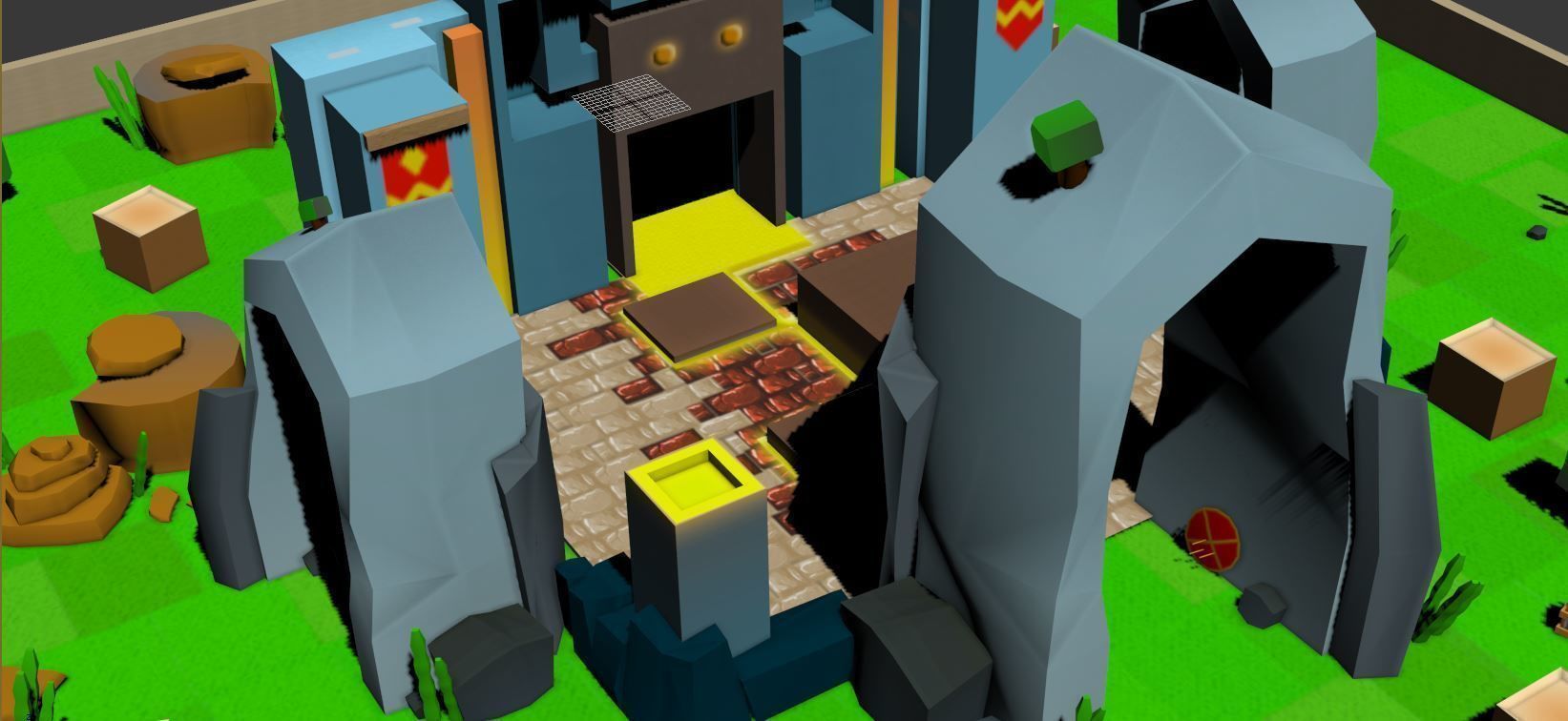 Low Poly Bricks Environment Low-poly 3D model_2