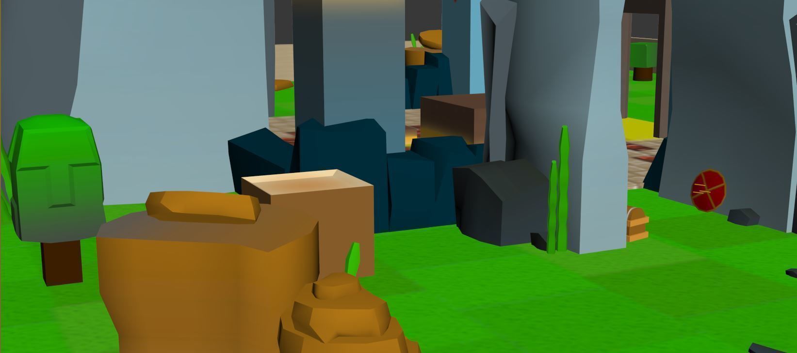 Low Poly Bricks Environment Low-poly 3D model_3