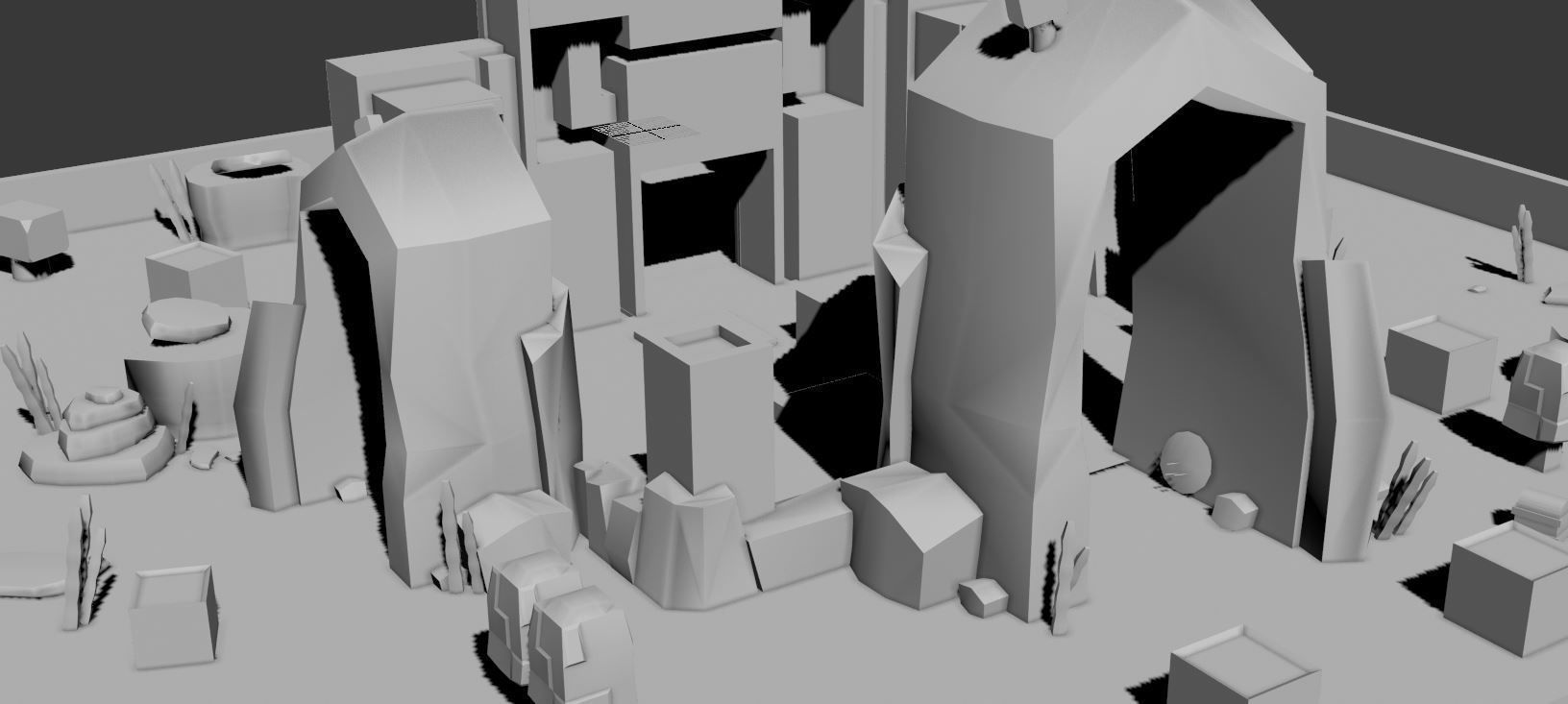 Low Poly Bricks Environment Low-poly 3D model_4