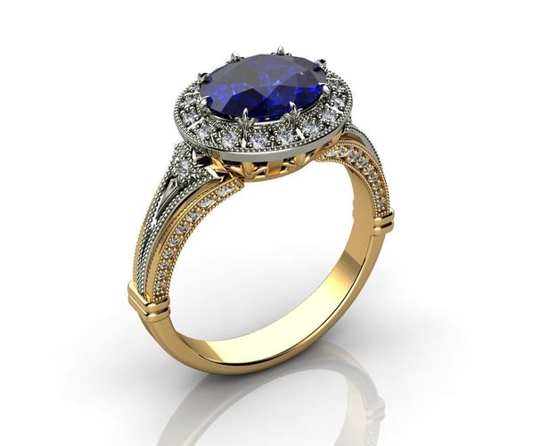 Vintage Sapphire Rings 3D print model