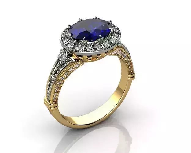 Vintage Sapphire Rings 3D print model