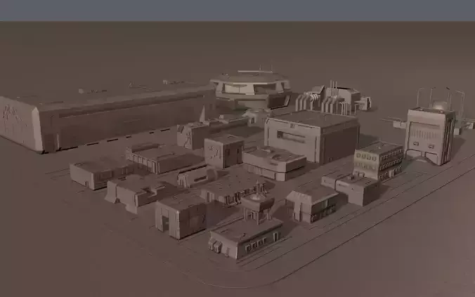 3D Building Set city