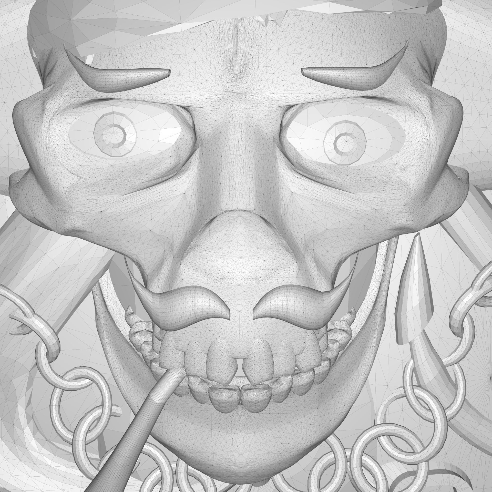 Pirate skull Bas relief for CNC 3D print model_4