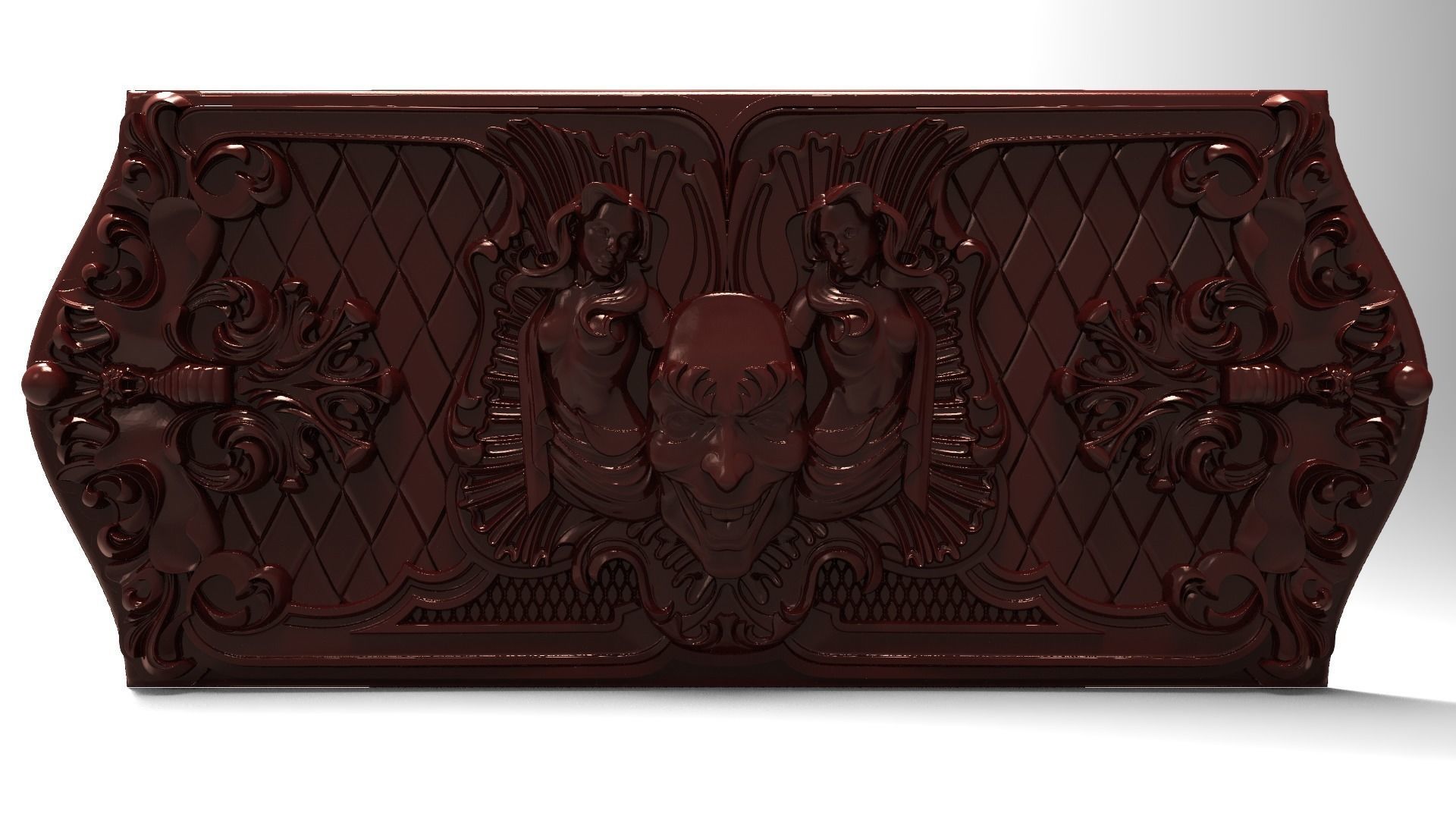 Joker and girls Bas relief 3D print model_0