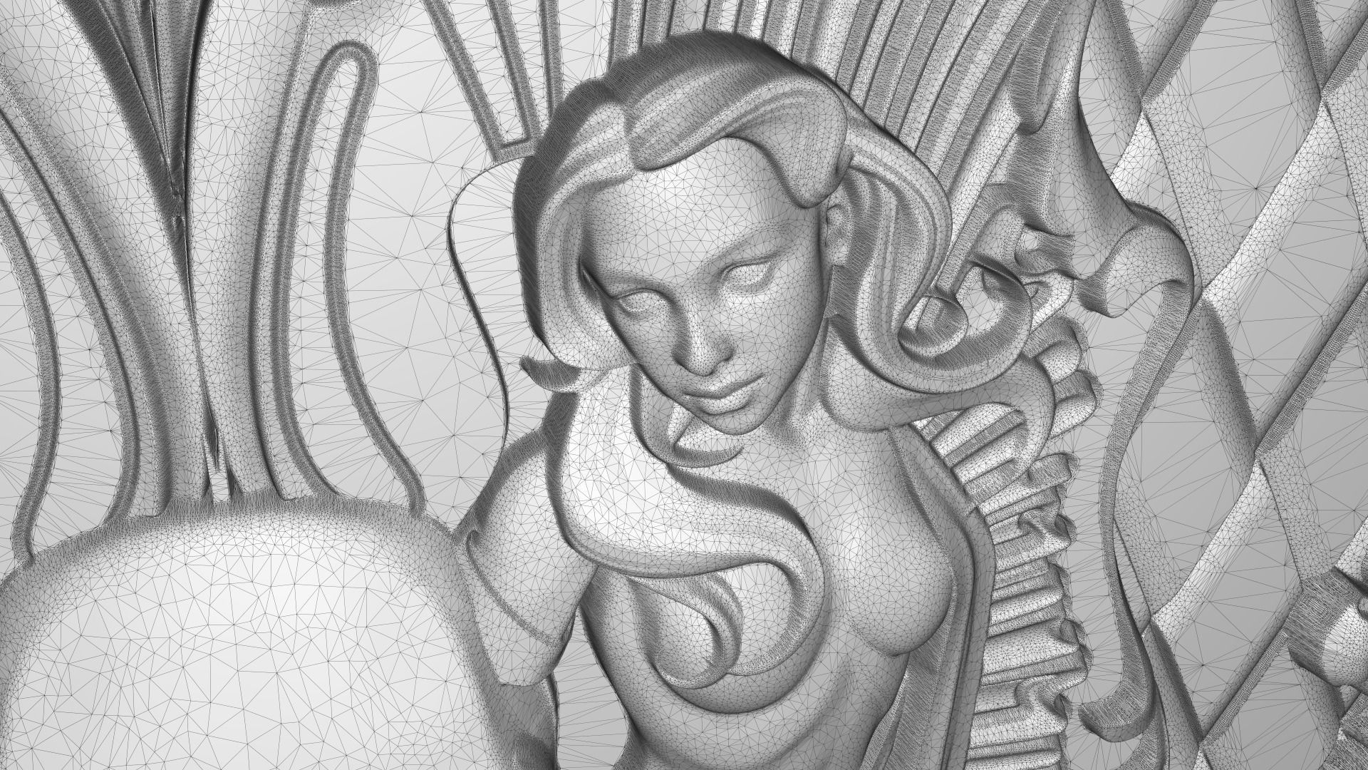 Joker and girls Bas relief 3D print model_5