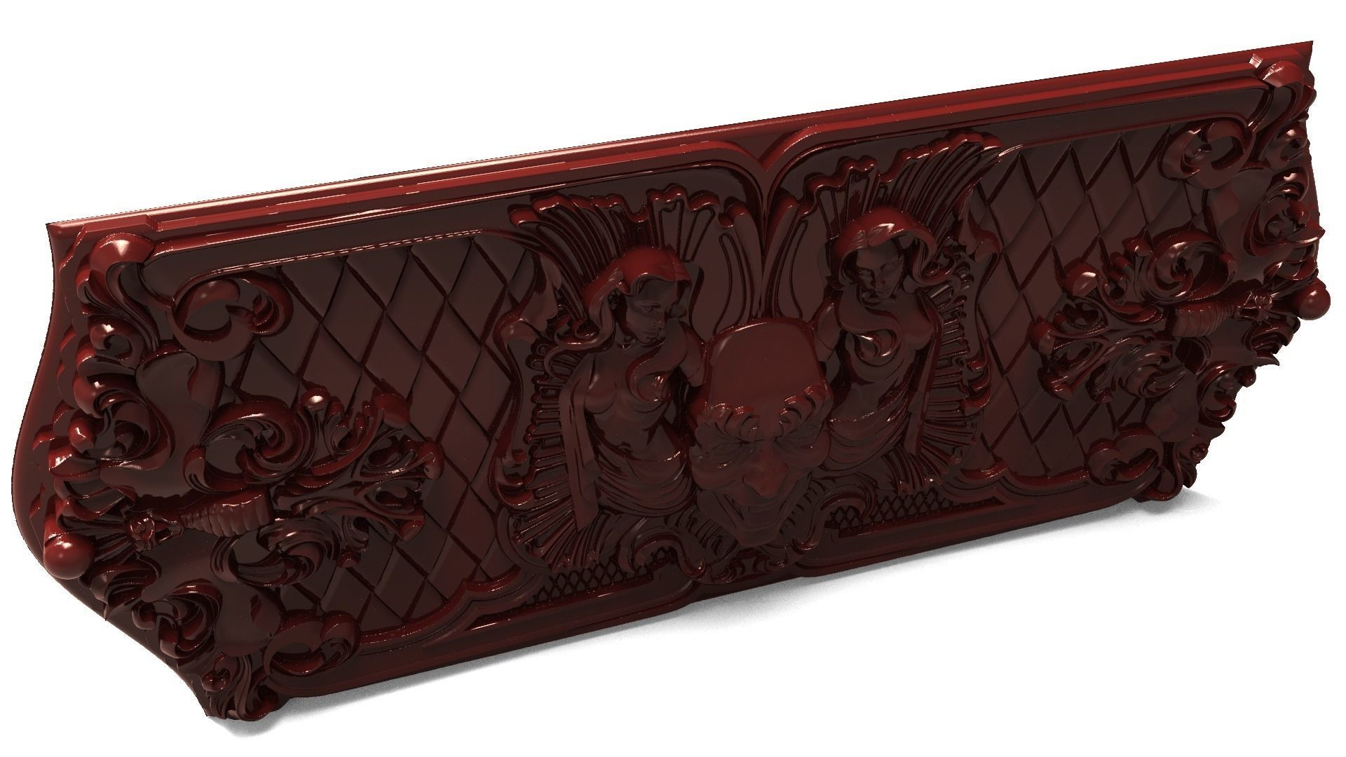 Joker and girls Bas relief 3D print model_1