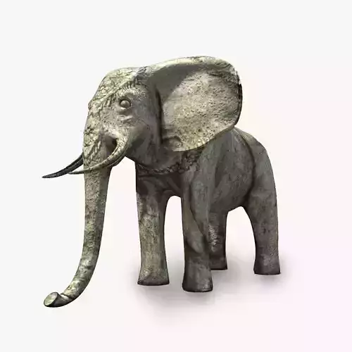Angkor stone elephant  Low-poly 3D model