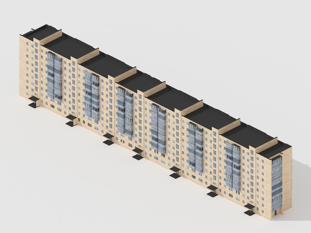 multi storey house 0014Y Low-poly 3D model_2