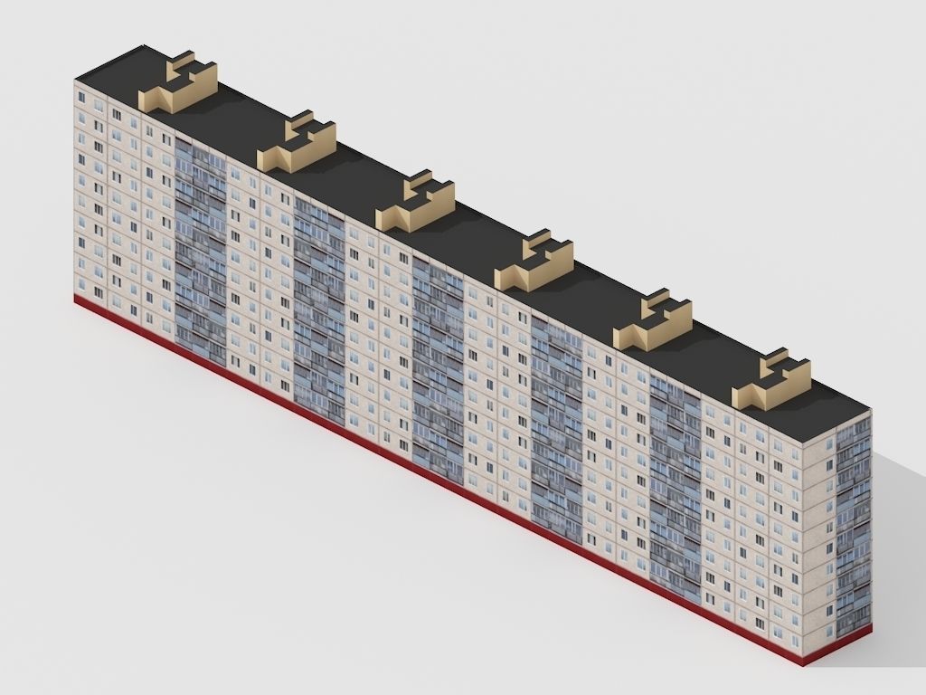 multi storey house 0016Y Low-poly 3D model_3
