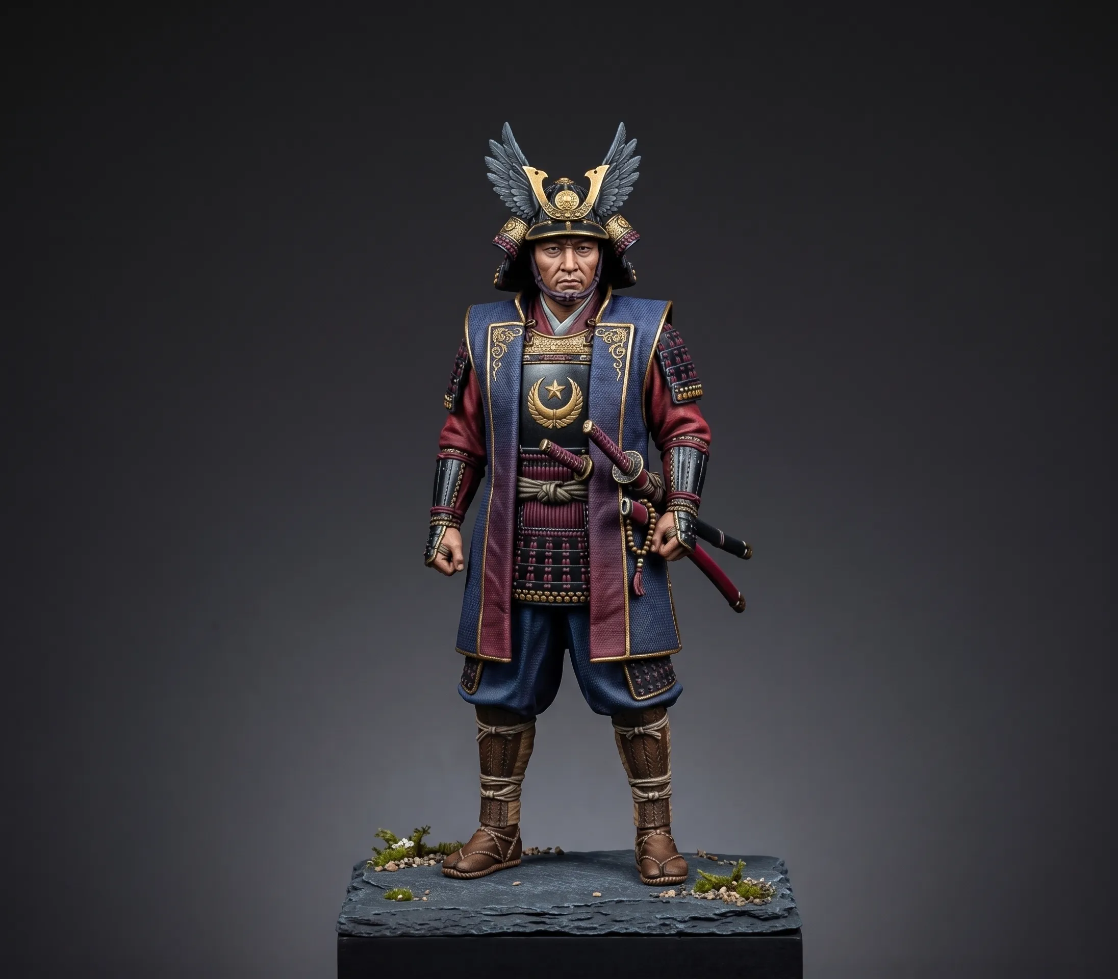 Winged Helm Samurai Commander 3D print model