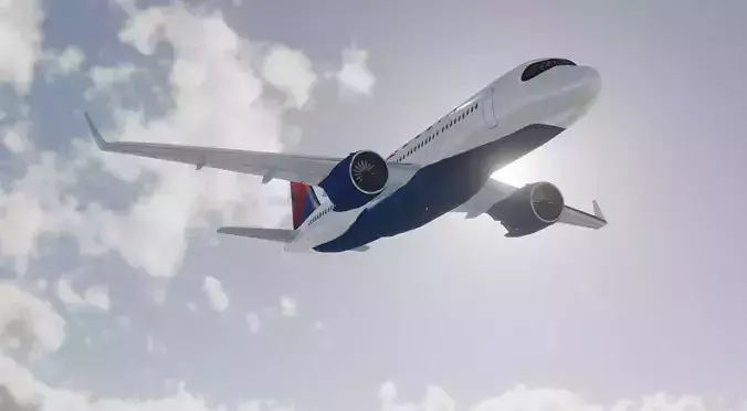 A-320 Airbus low polygonal airplane model Low-poly 3D model