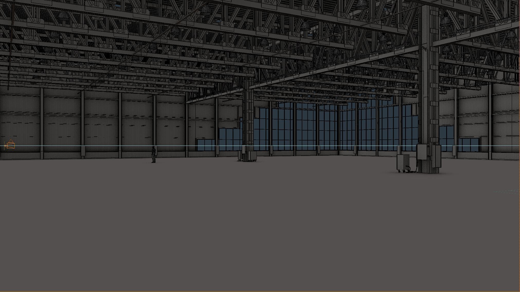 Warehouse Interior 4 - No Textures Low-poly 3D model_5