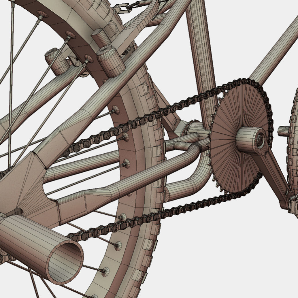 BMX Stunt Bike Low-poly 3D model_9