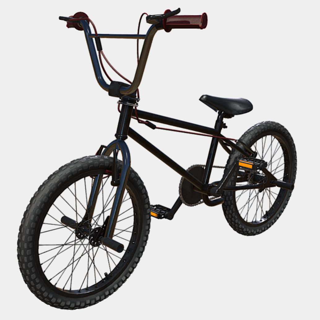 BMX Stunt Bike Low-poly 3D model_4