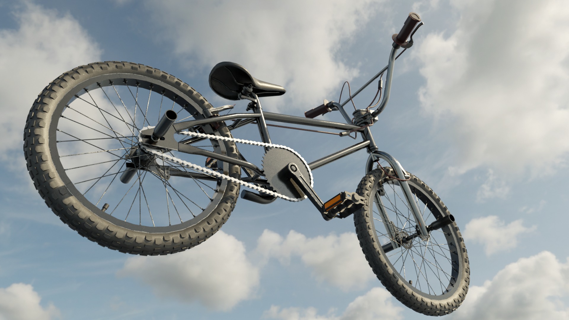 BMX Stunt Bike Low-poly 3D model_3