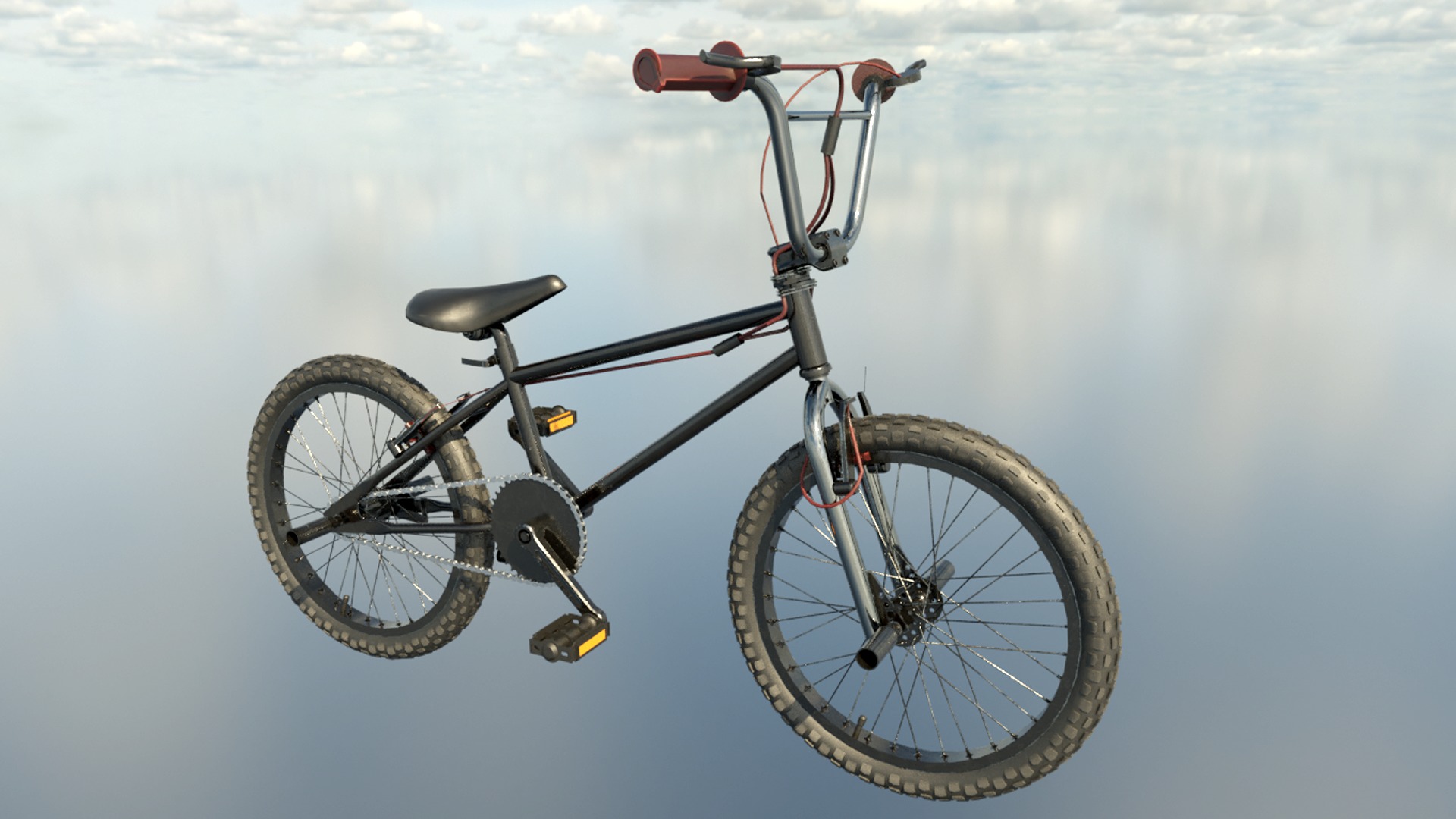 BMX Stunt Bike Low-poly 3D model_1