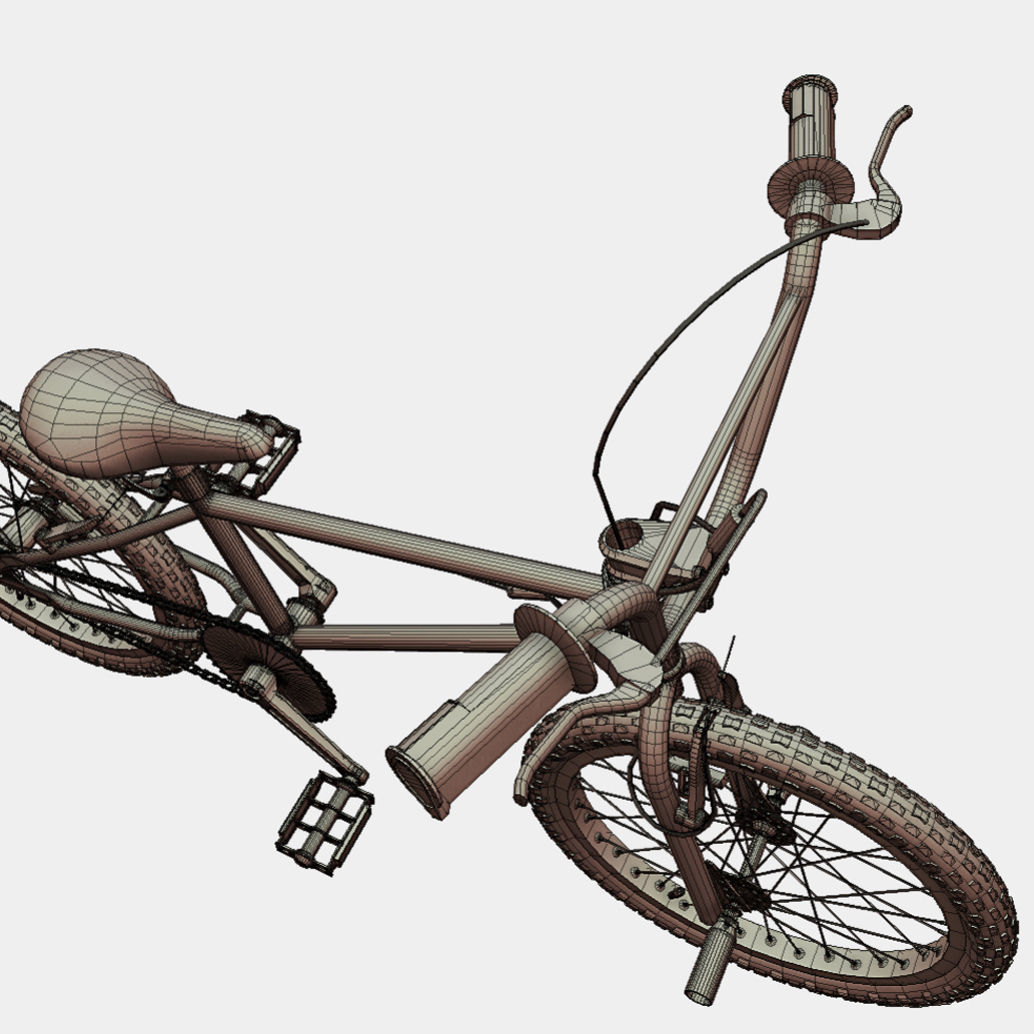 BMX Stunt Bike Low-poly 3D model_8