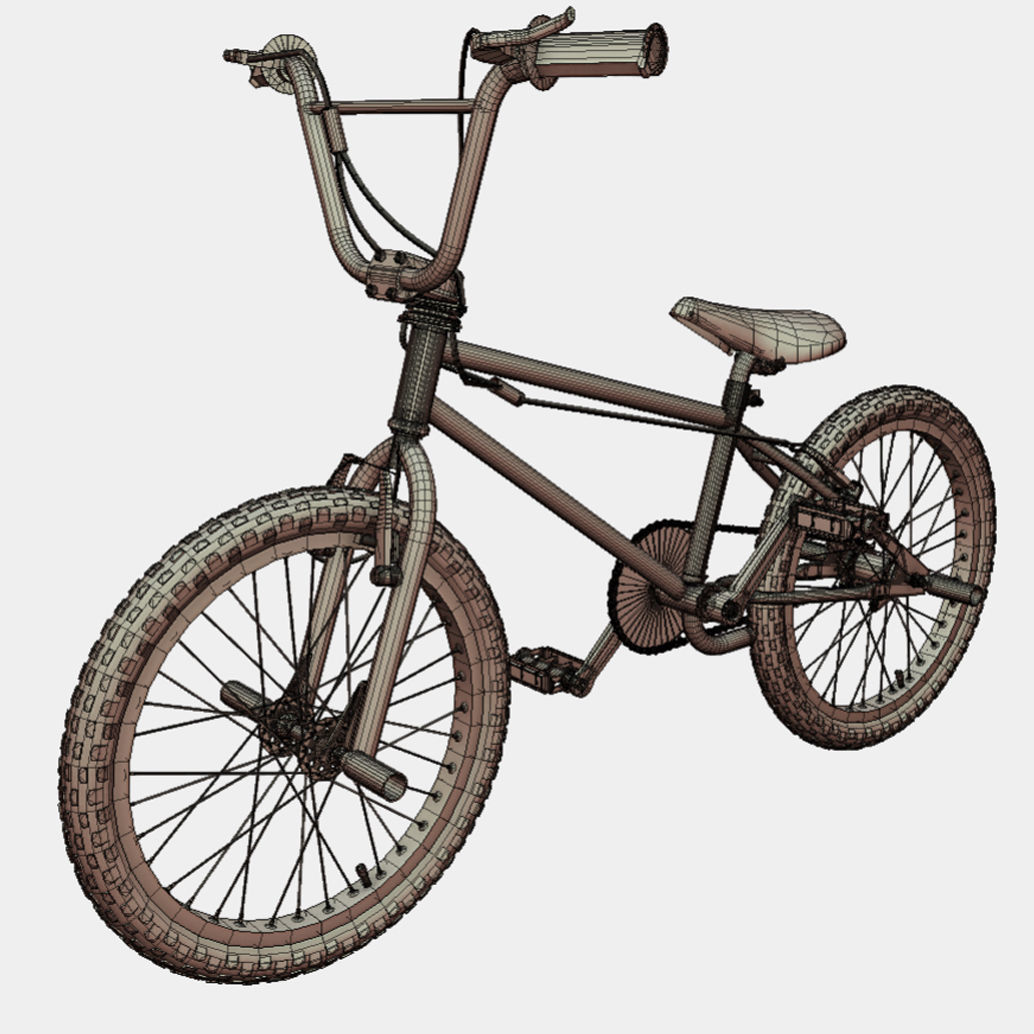 BMX Stunt Bike Low-poly 3D model_7