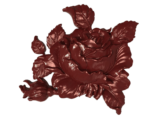 Tea rose bas relief for CNC