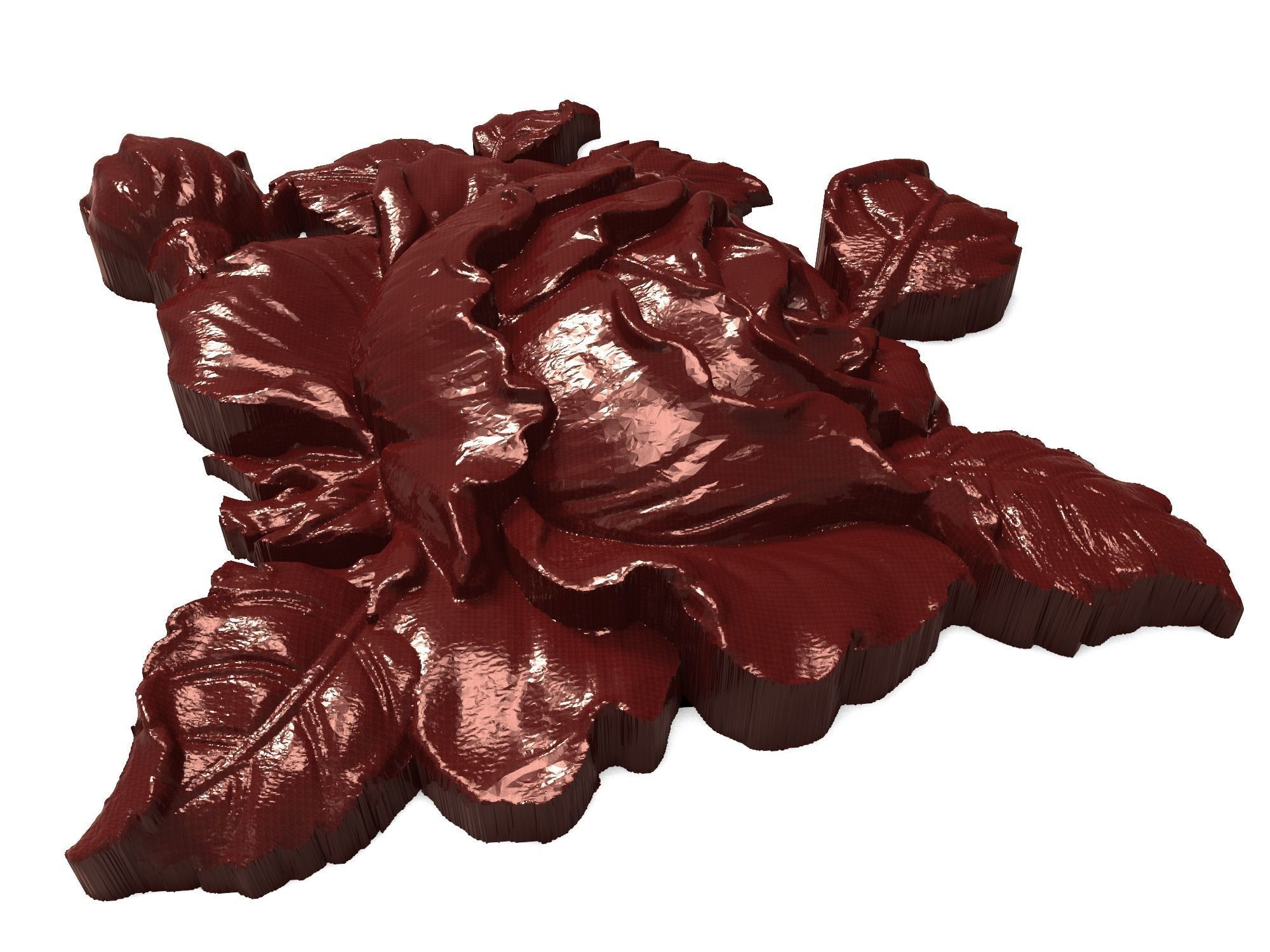 Tea rose bas relief for CNC 3D print model_1