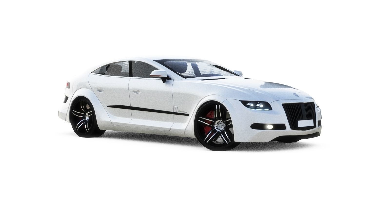 Affekta Luxuria Concept car textured with 5 rims Sport Tuning 3D model_8