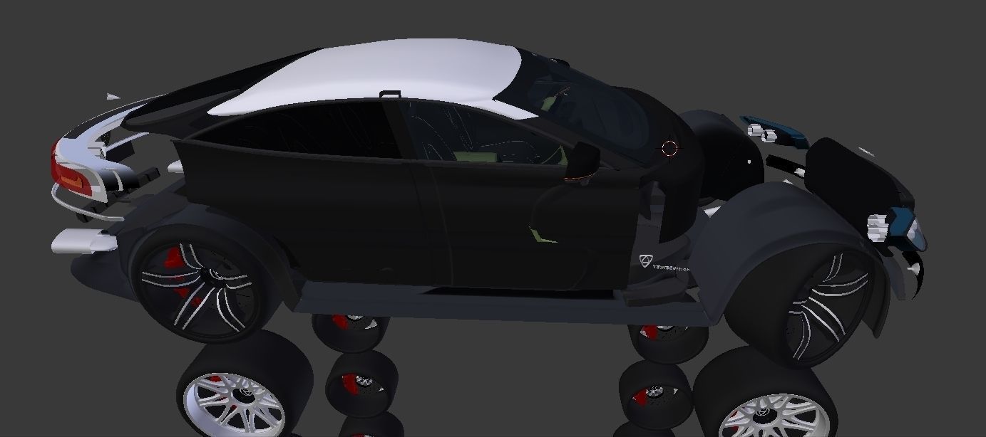 Affekta Luxuria Concept car textured with 5 rims Sport Tuning 3D model_31