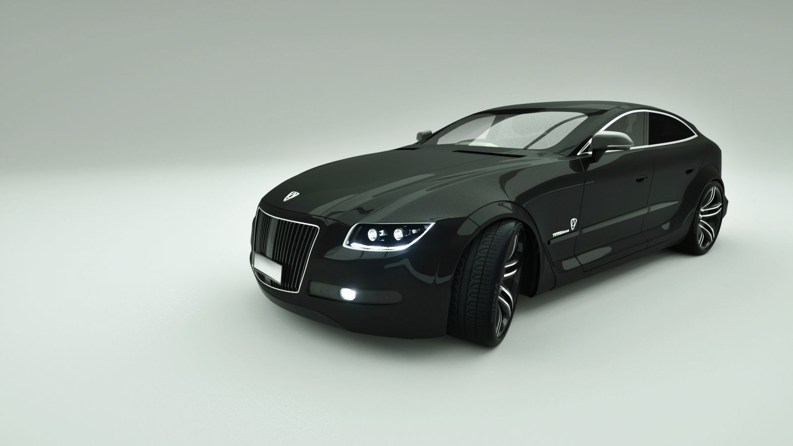 Affekta Luxuria Concept car textured with 5 rims Sport Tuning 3D model_10