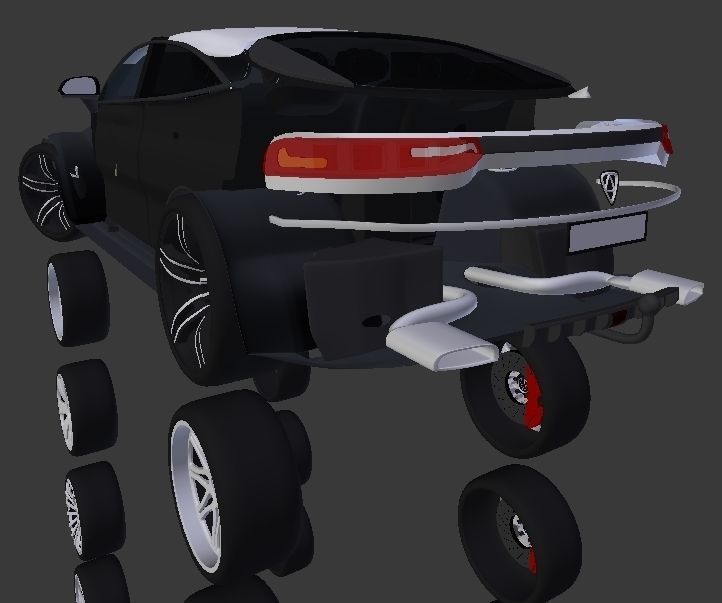 Affekta Luxuria Concept car textured with 5 rims Sport Tuning 3D model_25