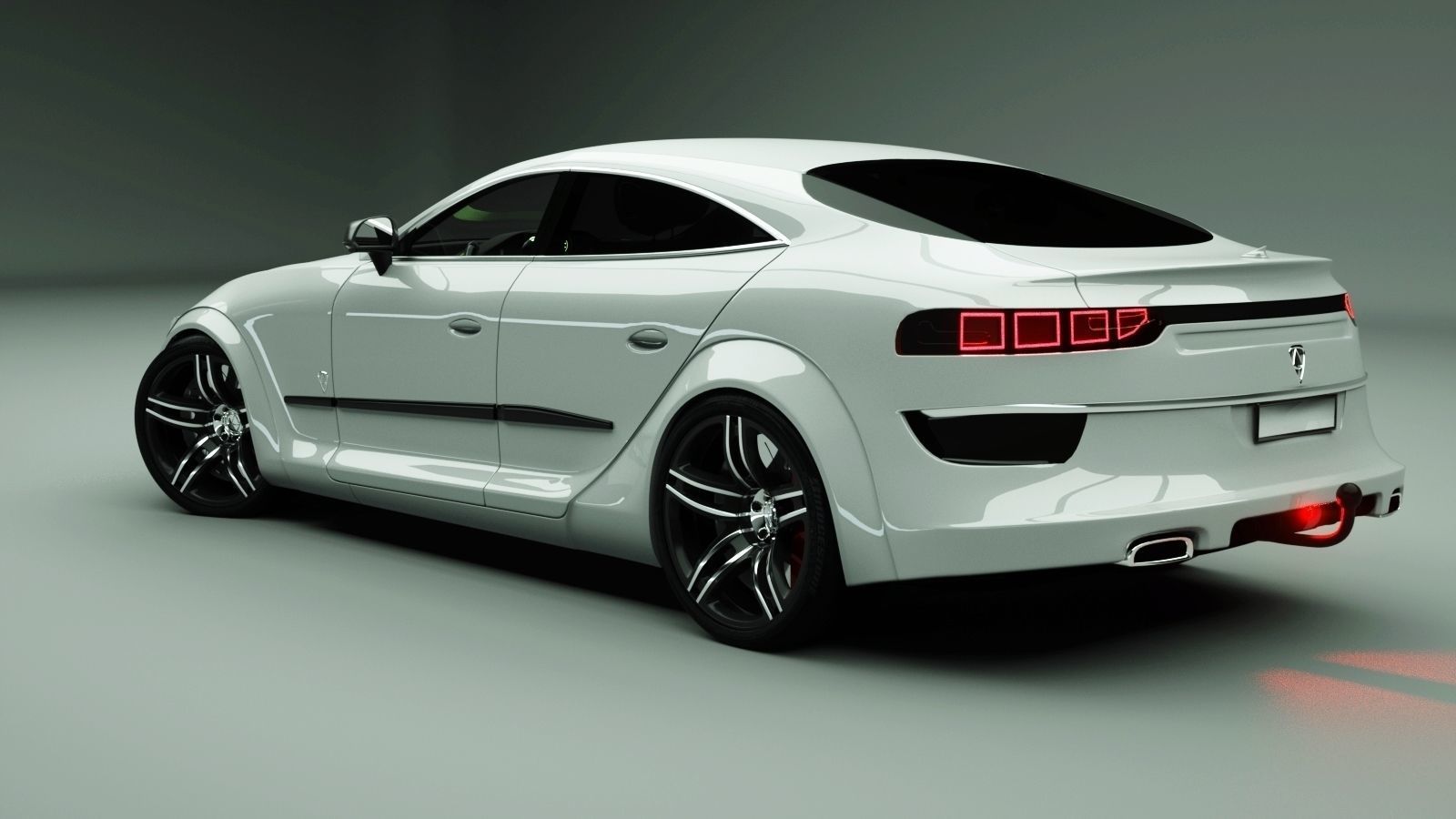 Affekta Luxuria Concept car textured with 5 rims Sport Tuning 3D model_7