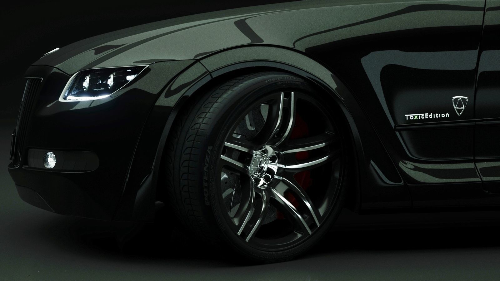 Affekta Luxuria Concept car textured with 5 rims Sport Tuning 3D model_13