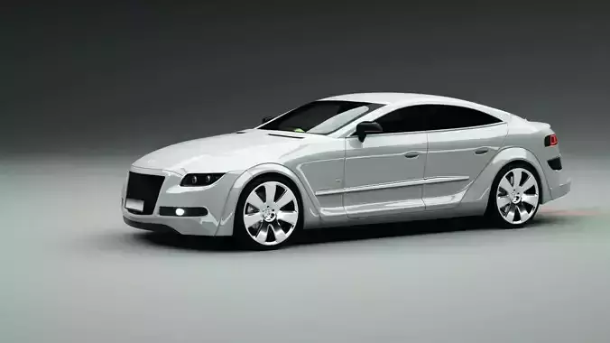 Affekta Luxuria Concept car textured with 5 rims Sport Tuning 3D model