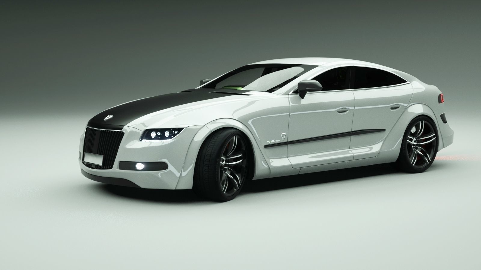 Affekta Luxuria Concept car textured with 5 rims Sport Tuning 3D model_4