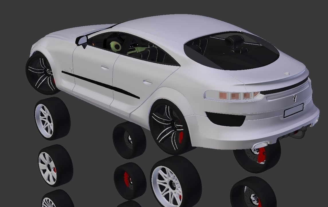 Affekta Luxuria Concept car textured with 5 rims Sport Tuning 3D model_26