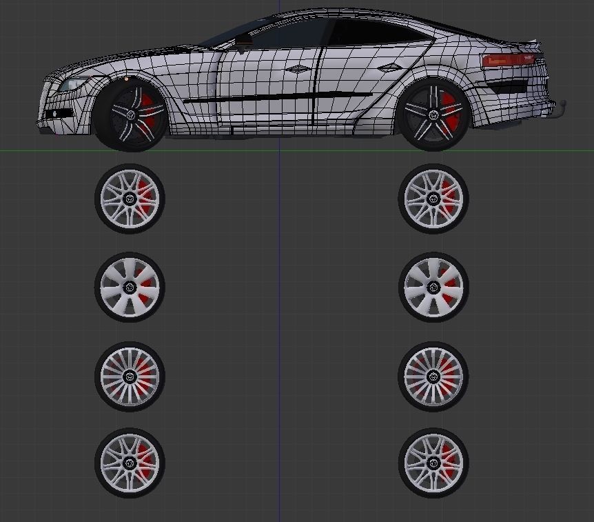 Affekta Luxuria Concept car textured with 5 rims Sport Tuning 3D model_19