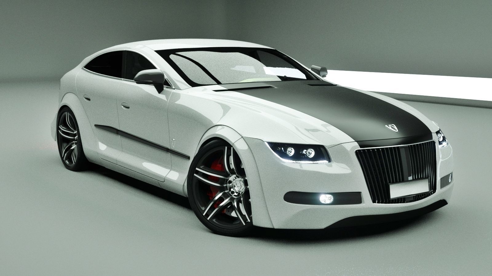 Affekta Luxuria Concept car textured with 5 rims Sport Tuning 3D model_5