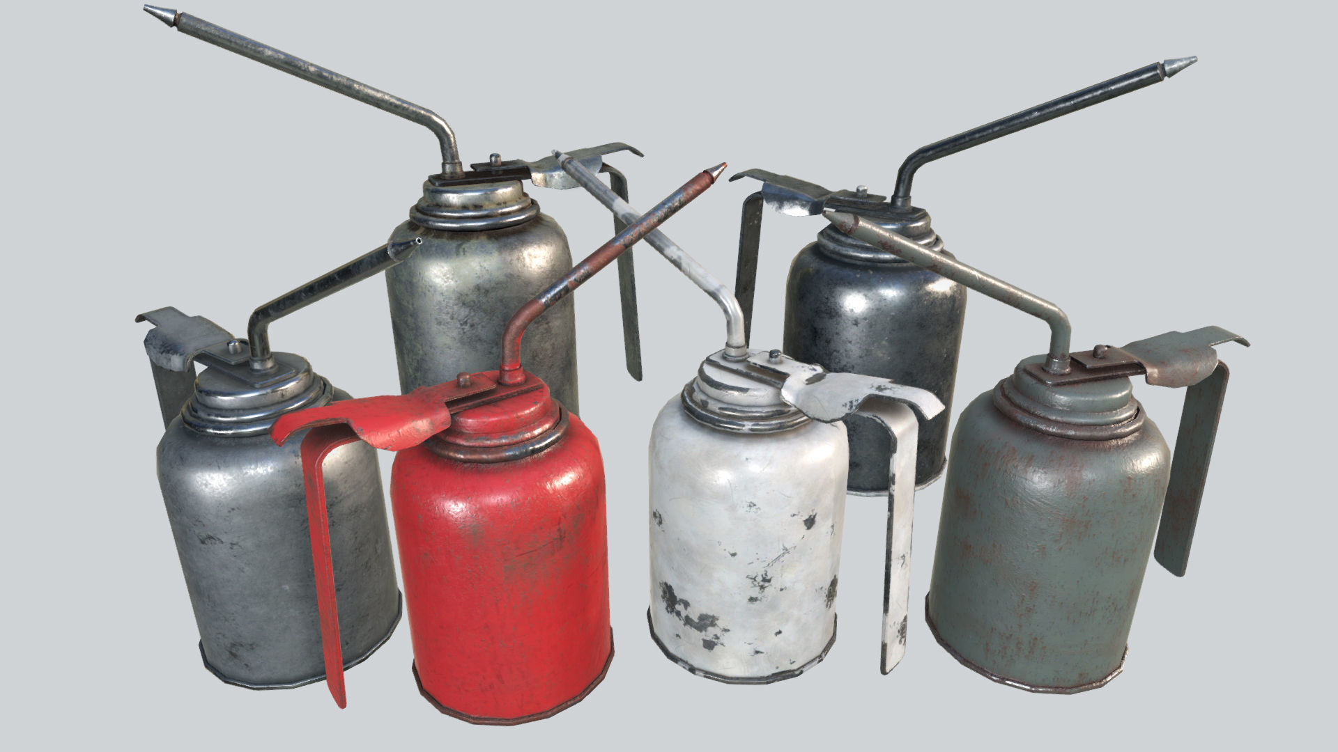 Oil Canisters Collection PBR Low-poly 3D model_1