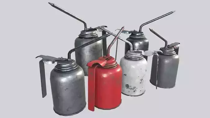 Oil Canisters Collection PBR Low-poly 3D model